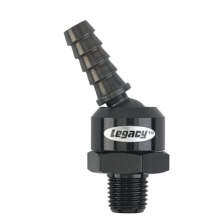Legacy Air Tool Ball Swivel Connector, 3/8in Hose Barb, 1/4in MNPT, bulk A1640ABS-X